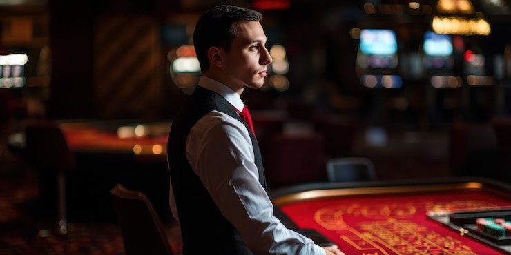 Ilustrasi keamanan data dan enkripsi digital sebagai perlindungan maksimal di platform Live Casino